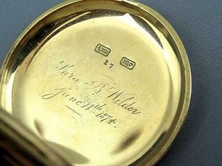 Patek Philippe Geneva 18K Gold Pocket Watch Runs Estate Find Dated 1874 3