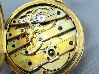 Patek Philippe Geneva 18K Gold Pocket Watch Runs Estate Find Dated 1874 4