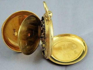Patek Philippe Geneva 18K Gold Pocket Watch Runs Estate Find Dated 1874 5