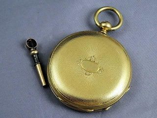 Patek Philippe Geneva 18K Gold Pocket Watch Runs Estate Find Dated 1874 9