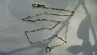 Vintage Solid 14k Yellow Gold Pocket Watch Chain - 14 "