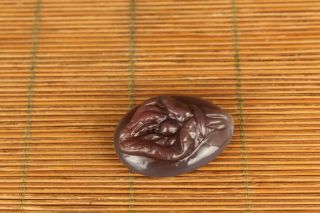 mini antique rare natural red jade agate hand door of life netsuke pendant gift 5