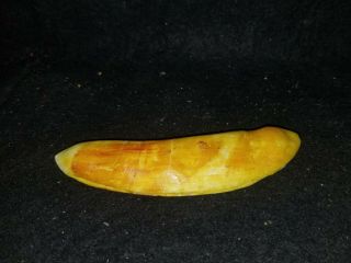 Antique Alabaster Marble Stone Fruit Yellow Bean Pod