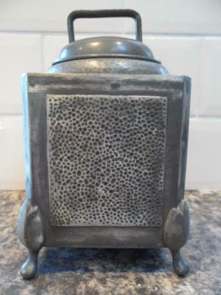 Arts And Craft Period Pewter Tea Caddy