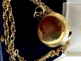 Arnex 17 Jewels Incabloc Swiss Made Gold Presentation Pocket Watch,  Chain & Case 4