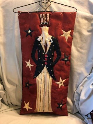 Primitive 4 Th Of July Uncle Sam Wall Hanging