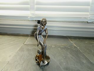 Art Deco Mother & Child Group Figurine By Veronese 2006 Cast Bronze Resin