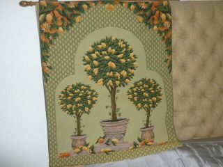 Stunning Vintage Style Tapestry Wall Hanging Country Garden Lemon Tree Design