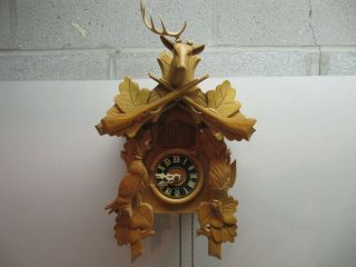 Vintage Germany Cuckoo Clock With Music Box For Repair Or Parts (1)