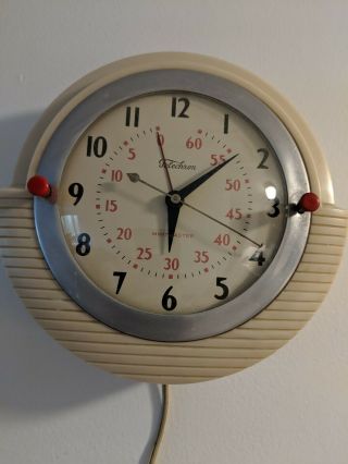 Vintage Telechron Minitmaster Kitchen Wall Clock Model 2h17 Still