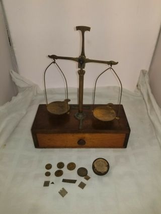 1890s Henry Troemner Balance Scales Gold Or Apothecary Antique 1/2 Ounce