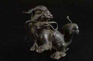 S6119: Japanese Old Copper Beast STATUE sculpture Ornament Figurines Okimono 4