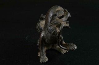 S6119: Japanese Old Copper Beast STATUE sculpture Ornament Figurines Okimono 5