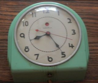 Vintage 1940’s Antique Warren Telechron Art Deco Wall Clock For Display/parts