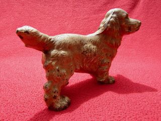 ANTIQUE HUBLEY CAST IRON GOLDEN COCKER SPANIEL DOG BOOKEND DOORSTOP, 7