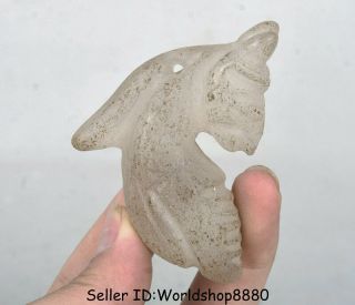 2.  4 " Old Chinese Hongshan Culture White Crystal Carved Sun God Birds Pendant