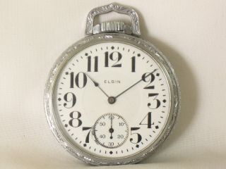 Sparkling Large Bold Railroad Elgin Antique Pocket Watch