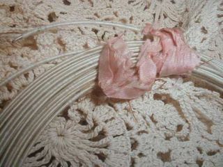 Antique Edwardian Silk Covered Millinery Wire,  White 10 Yards Vg Hat Making