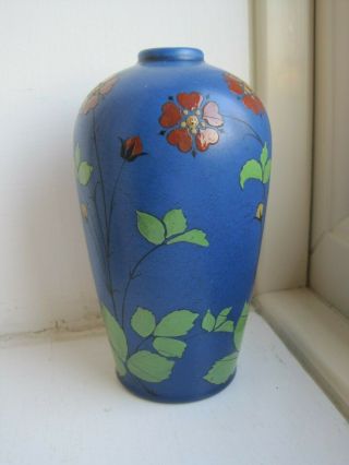 Vintage Minton Pottery Enamel Floral Vase