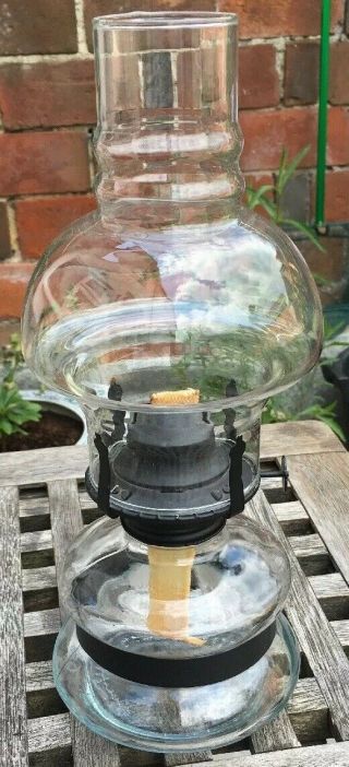 Vintage Lamplight Farms Oil Lamp.  Glass Font And Chimney.