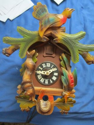 Vintage German Wood Cuckoo Clock Albert Schwab Karlsruhe