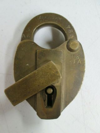 Antique Brass Padlock with Key,  U.  S.  Bureau Of Indian Affairs, 2