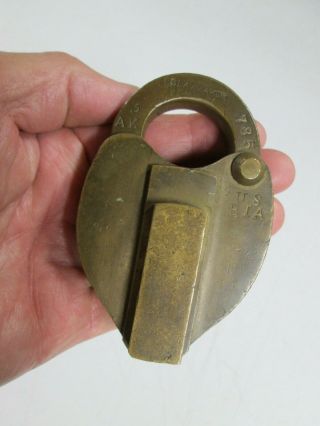 Antique Brass Padlock with Key,  U.  S.  Bureau Of Indian Affairs, 3