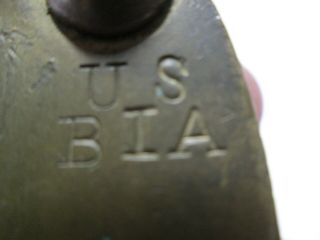 Antique Brass Padlock with Key,  U.  S.  Bureau Of Indian Affairs, 4