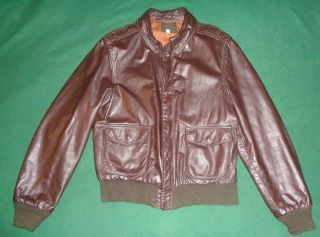 Avirex Unltd A2 Leather Dark Brown Jacket Us Army 1978 - Vintage Sz40