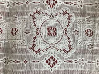Very Pretty Vintage White Cotton Lace Tablecloth