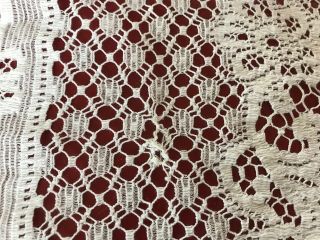 Very Pretty Vintage White Cotton Lace Tablecloth 7