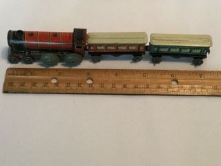 Vintage Tin Litho Windup Train Set made in Japan circa 1930’s 3