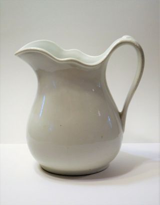Vintage White Hall Usqmc Water Pitcher Large White Ironstone Pitcher 1934 Wwii