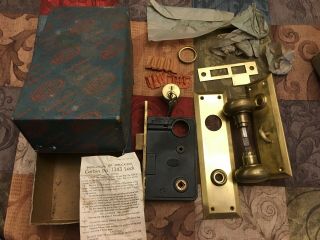 Vintage Corbin No.  1343 Mortise Lock Set Door Handle Mechanism Usa