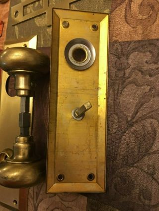 Vintage Corbin No.  1343 Mortise Lock Set Door Handle Mechanism USA 7