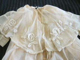 c.  1880 Antique French Handstitched Lacey Babys Dress 8