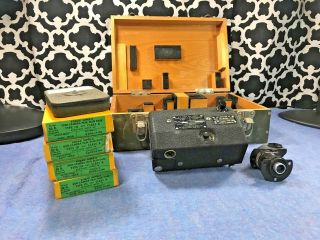 Vintage Wwii Military 16mm Gsap Gun Sight Camera With 5 Film Magazines