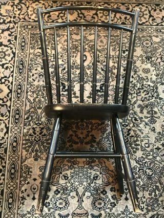 Signed Hitchcock Co Solid Maple & Black Lacquer Stenciled Side Chair 4