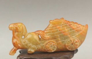 Chinese old jade hand - carved jade statue horse 3.  1 inch 2