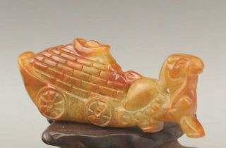 Chinese old jade hand - carved jade statue horse 3.  1 inch 3