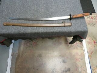 WWII JAPANESE ARMY NCO LATE WAR COMBAT SWORD W/ MATCHING NUMBERED SCABBARD 5