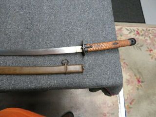 WWII JAPANESE ARMY NCO LATE WAR COMBAT SWORD W/ MATCHING NUMBERED SCABBARD 7