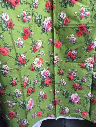 Vintage French Fabric Cotton " Roses Floral " 1950s Upholstery,  Cushions - 1m20x1m20