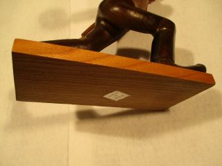 Rare Mid Century Bowling Carved Wooden 10 1/2 Inch Statue - - Italy 8