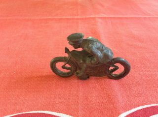 Vintage Cast Iron Barclay Motorcycle W/policeman Rider