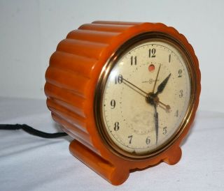 Vintage General Electric 7h80 Art Deco Butterscotch Bakelite Alarm Clock