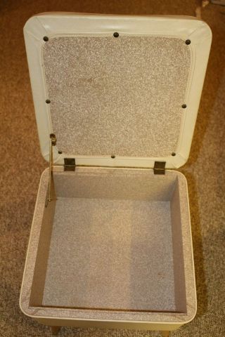 Vintage Mid Century Sewing Bench Storage Box Stool Ottoman M & R Variety Co. 3