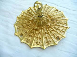 Vintage Large Ornate Brass Lighting Hook/rose Chandelier Pendent Lantern Fixture