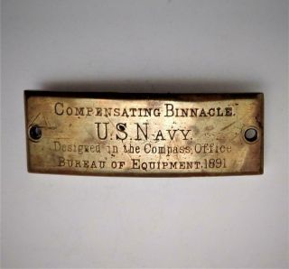 Antique Trench Art Pin Us Navy 1891 Binnacle Compass Pinback Badge Id Tag Plaque