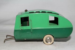 1930 ' s Triang Minic Caravan Camper Trailer,  2 Tone Green, 2